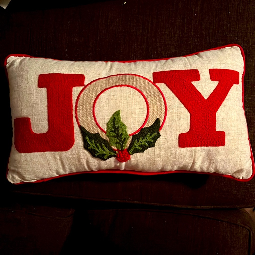 JOY holiday throw pillow